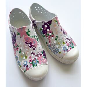 Girl's White Floral Native Slip On Shoes Size C13